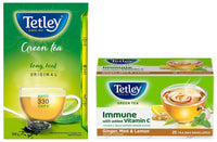 Tetley Long Leaf Original | All-natural Green Tea with Anti-Oxidants | Green Tea | 500g & Tetley Green Tea Bags, Ginger Mint Lemon, 25 Tea Bags