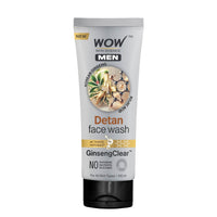 WOW Skin Science MEN KOREAN GINSENG + KOJIC ACID Detan Face Wash Gel | Reduces Tan & Dark Spots | GinsengClear™ Technology | Gentle Exfoliation | No Sulphates, Parabens or Silicones | 100ml