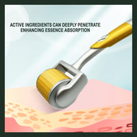 ZGTS Professional Gold Plated 192 Needles Titanium Alloy Derma Roller, Gold, 1.0 mm