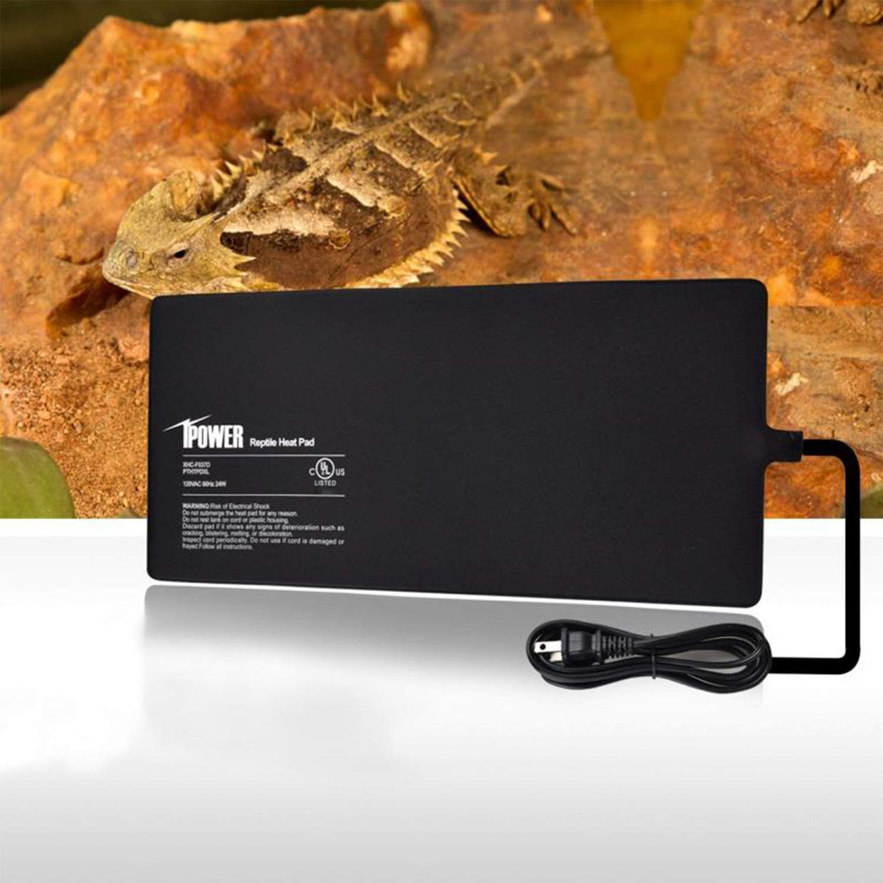 iPower 6 by 8-Inch 8 Watts Reptile Heating Mat with Temperature Controller Under Tank Warmer Terrarium Heat Pad for Reptiles and Amphibians, Black