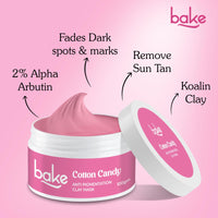 BAKE Anti Pigmentation Clay Mask with 2% Alpha Arbutin for Pigmentation, Dark Spots & Circles, Tan Removal | Anti Pigmentation Kaolin Clay Mask For Skin Brightening & Glowing | For Men & Women | 100g