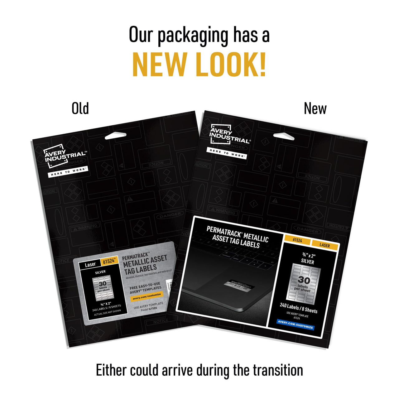 Avery Metallic Asset Tag Labels, 3/4 x 2", Laser Printable Tags, 240 Waterproof Labels (61524) 3/4" x 2"