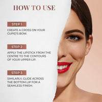 Just Herbs Ayurvedic Creamy Matte Lipstick For Moisturized Lips - Parabens & Chemical Free 06 Burnt Red (Half - Size) 1.8gm