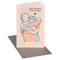 American Greetings Anniversary Card For Him From Him (How Lucky) Silhouettes of 2 Men