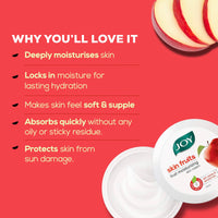 Joy Skin Fruits Moisturizing Skin Cream With Apple, Jojoba & Almond Oil (500ml) | Quick Absorbing & Non Sticky Moisturizer for Face, Hands & Body | For Healthy, Soft & Glowing Skin