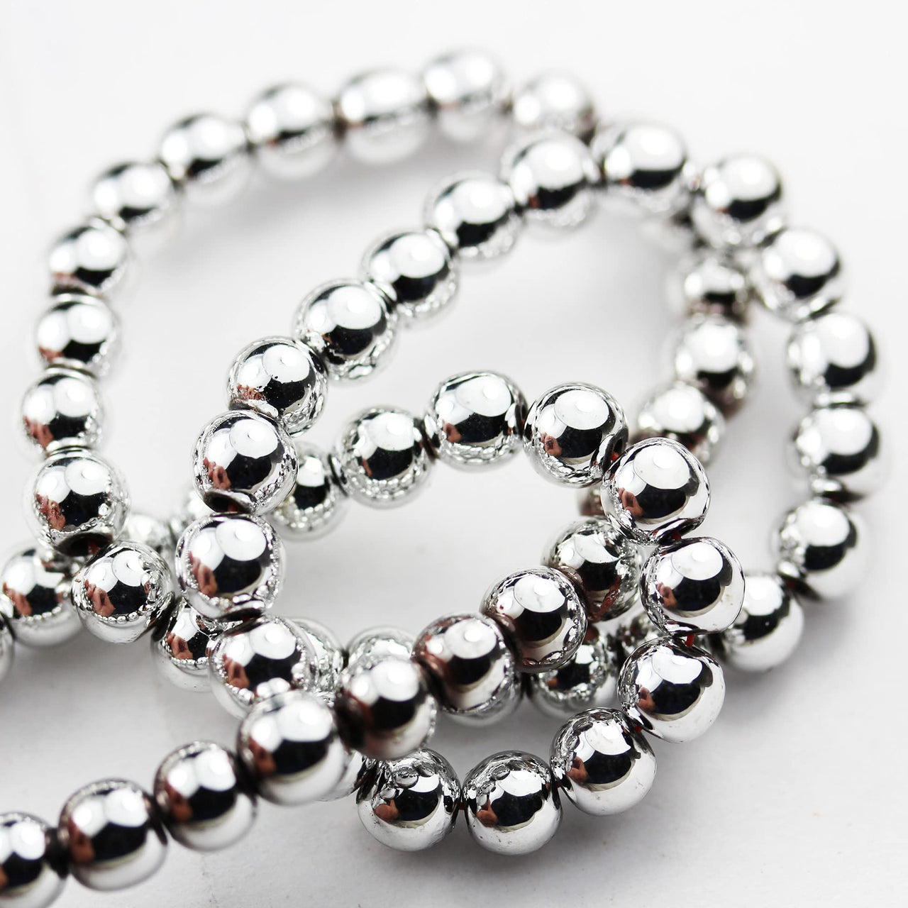 Hematite Stone Beads for Making Jewelry Energy Healing Crystals Jewelry Chakra Crystal Jewerly Beading Supplies Colored Silver Hematite 8mm 15.5inch About 46-48Beads