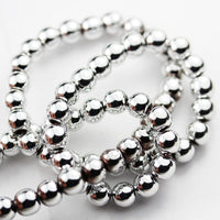Hematite Stone Beads for Making Jewelry Energy Healing Crystals Jewelry Chakra Crystal Jewerly Beading Supplies Colored Silver Hematite 8mm 15.5inch About 46-48Beads