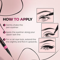 FACES CANADA Magneteyes Fresh Eyeliner Pen - Black, 1ml | All - Day Waterproof & Smudgeproof | Long-Lasting | Intense Color Payoff | Quick Drying & One Stroke Application | Rose Extract