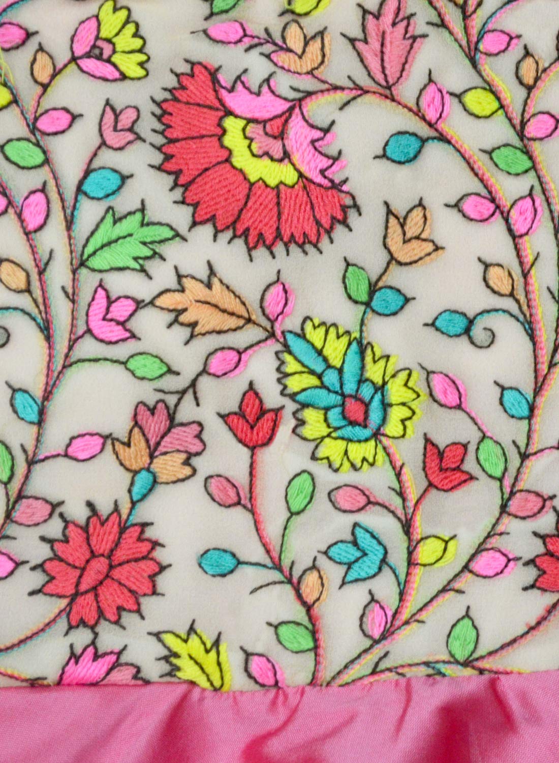 A.T.U.N Girls Lehenga Choli Multi-Turquoise