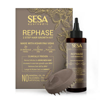 SESA Ayurvedic Rephase 2 Step Hair Oil Growth Kit With 26 Herbs And 6 Essential Oils Promotes Hair Growth Help Reduces Hair Fall With Massager Natural Hair Oil For Women And Men, 100 Ml