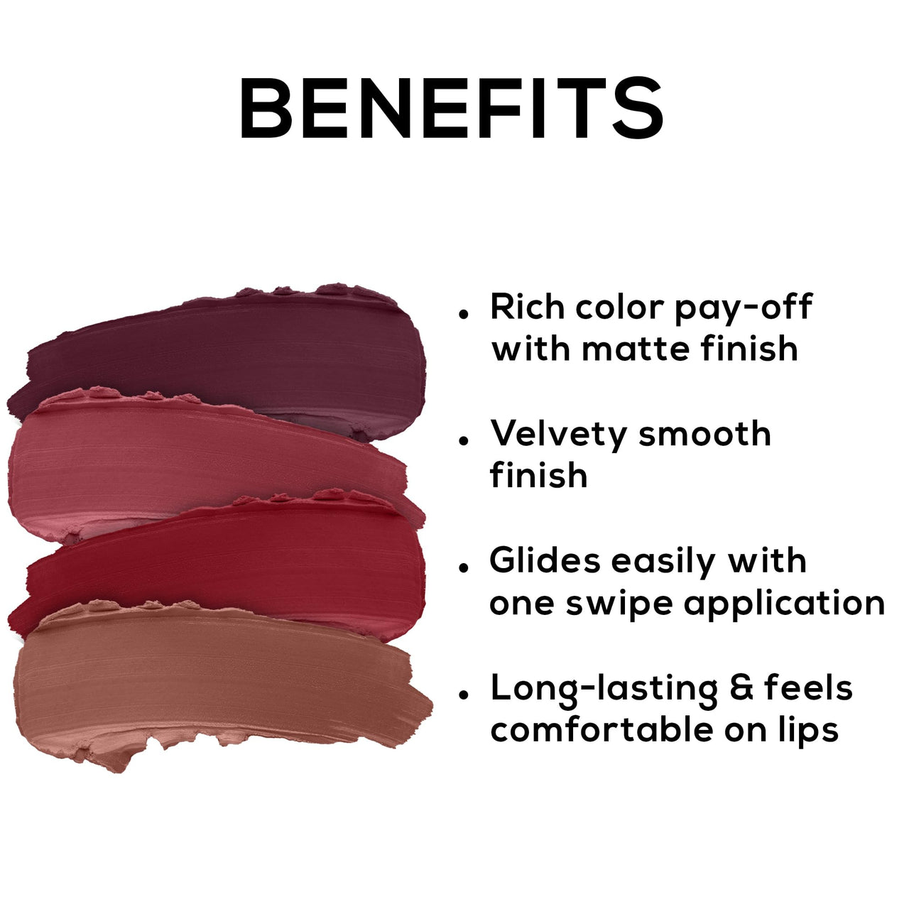 RENEE Midnight Kohl Pencil - Smudgeproof And Waterproof Kajal - 1.5Gm And Renne Very Matte - Pack Of 4 Matte Lipsticks | Intense Color Pay Off, Multicolor