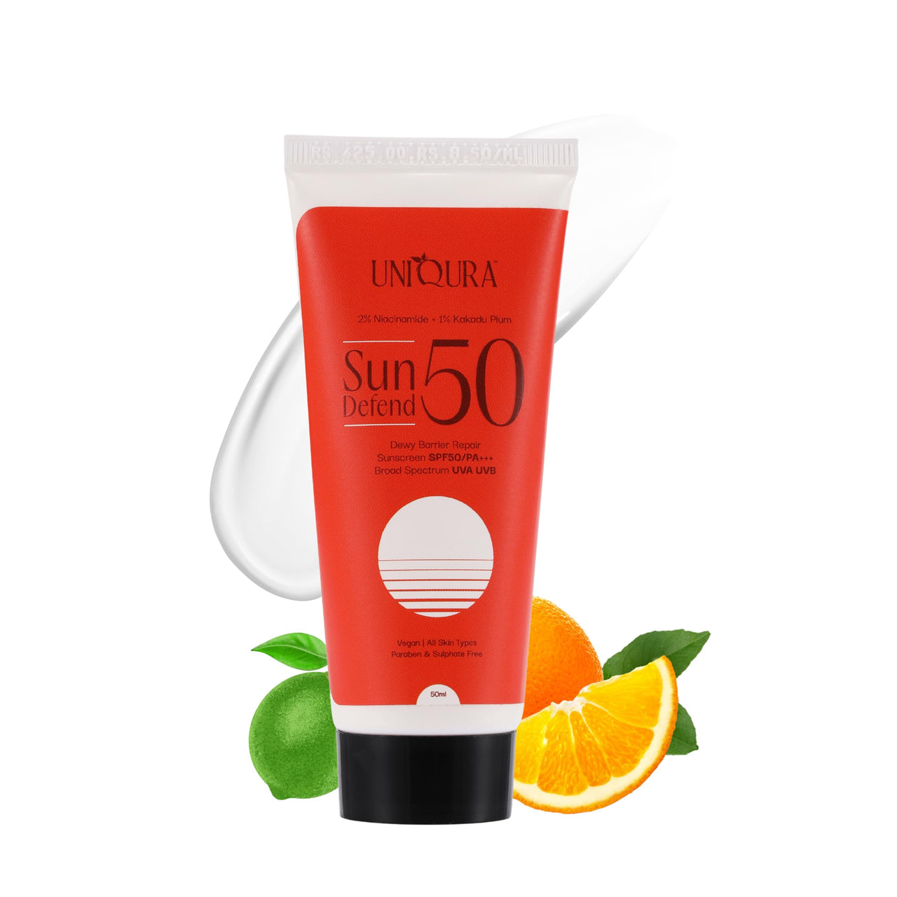 Uniqura 2% Niacinamide Sunscreen spf50 PA+++ | Vegan Sunscreen Gel for oily, combination skin, normal & Acne-Prone Skin | Broad spectrum sunscreen gel, No White Cast, Lightweight - 50g