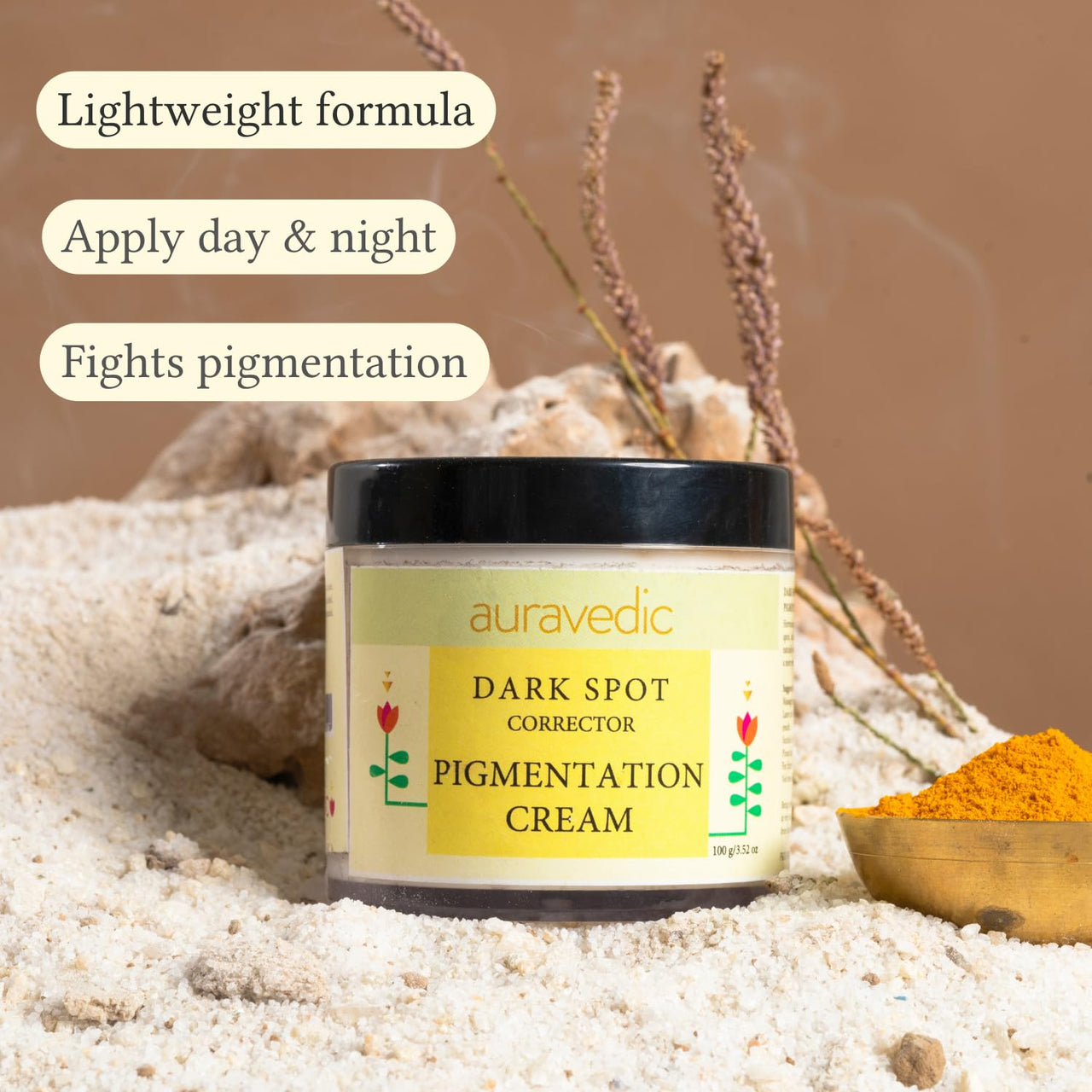 Auravedic Dark Spot Pigmentation Removal cream 100 g Pigmentation cream with Avocado oil Almond oil Argan oil Dark spot correcting glow serum Face cream for glowing skin brightening cream paraben free