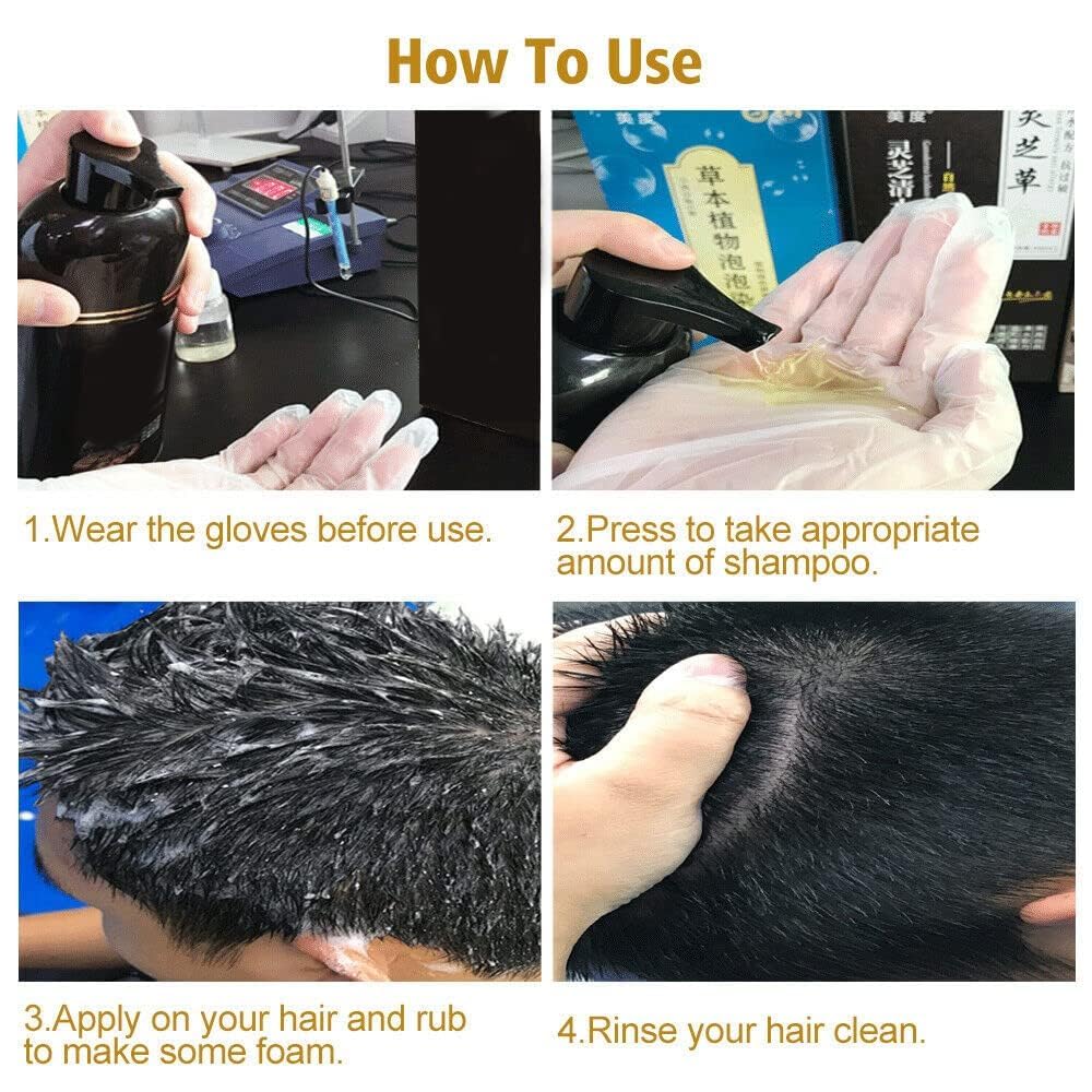 URBANMAC Herbal 3 in 1 Hair Dye Instant Black Hair Shampoo for Women & Men