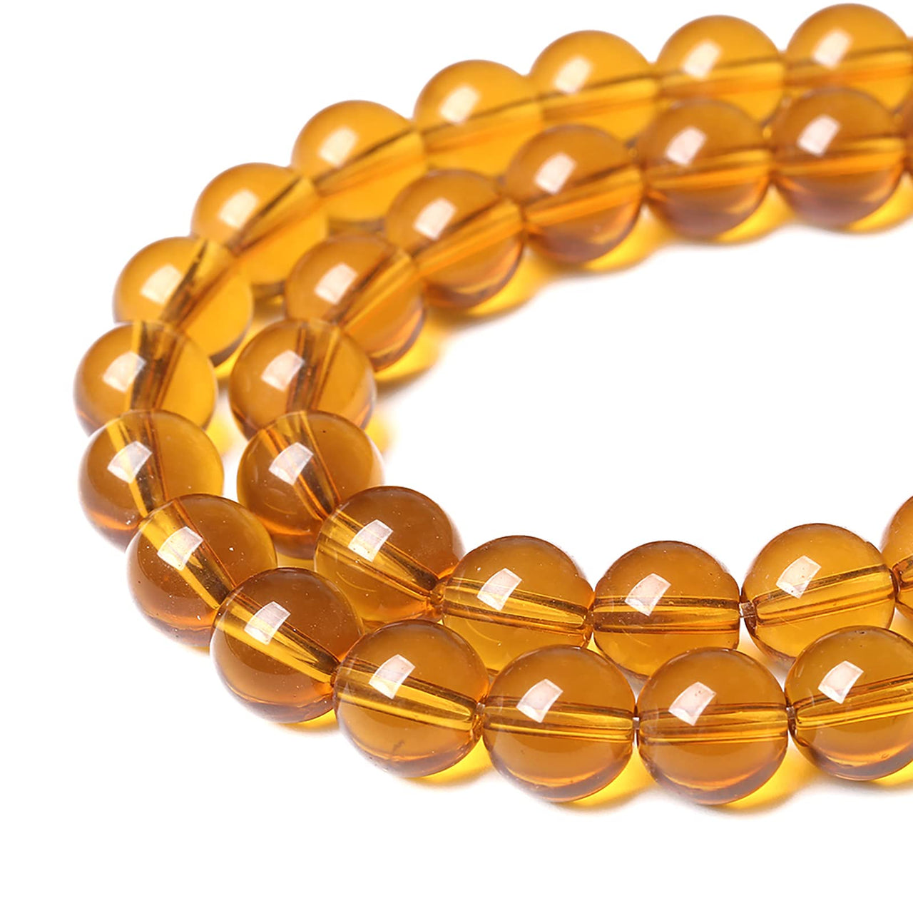 6MM 60PCS Brown Glass Beads Natural Stone Beads Energy Crystal Healing Power Gemstone for Jewelry Making, DIY Bracelet Necklace 6mm