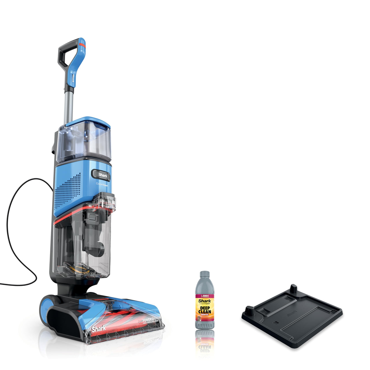 Shark EX201 CarpetXpert Upright Carpet, Area Rug & Upholstery Cleaner with StainStriker, Built-in Spot & Stain Cleaner, Perfect for Pets, Deep Cleaning & Tough Stain Removal, Carpet Shampooer, Cyan Shark CarpetXpert with StainStriker