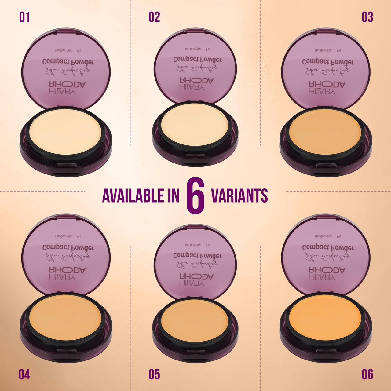 Hilary Rhoda Skin Perfecting Compact Powder | Oil Control & Matte Finish | Buildable Coverage | Blends Easily | Hides Imperfections | 6g (Nude Beige | Shade 04)