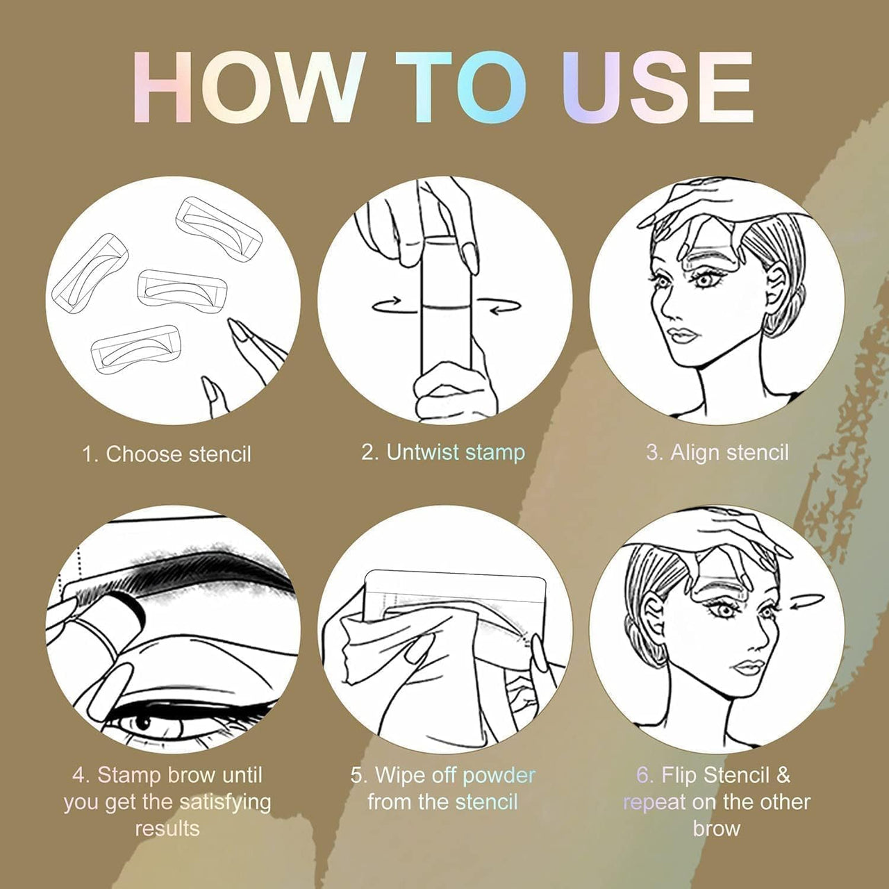 FIGMENT Natural Hairline Powder, Hair Shading Sponge Pen, Hairline Shadow Powder Stick, Quick Hair Root Touch-Up, Paired With 2 Pairs Of Eyebrow Stamp