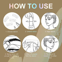 FIGMENT Natural Hairline Powder, Hair Shading Sponge Pen, Hairline Shadow Powder Stick, Quick Hair Root Touch-Up, Paired With 2 Pairs Of Eyebrow Stamp