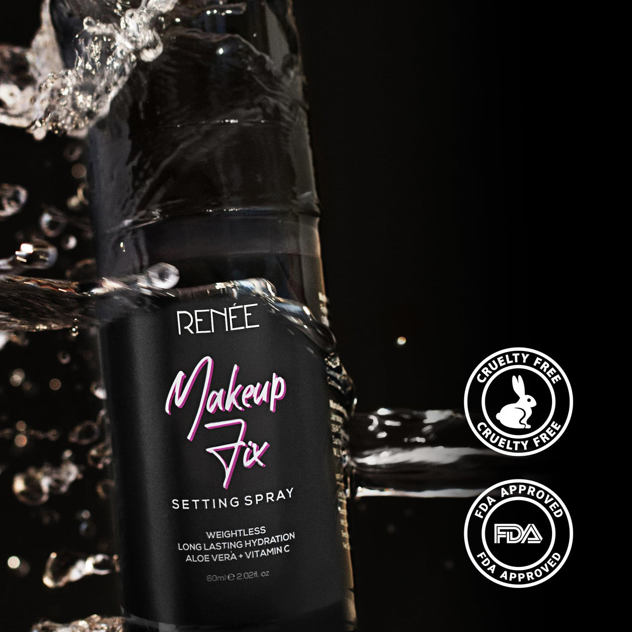 RENEE Makeup Fixer Setting Spray 60ml| Infused With Aloe Vera & Niacinamide| Prevents Cracks, Minimizes Pores & Fine Lines| Long Lasting & Weightless Formula