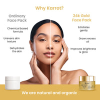 Karrot Natural Skincare 24K Gold Face Pack for Bright and Glowing Skin, Hydrates and Replenishes Cell Growth, Contains Avocado Oil, Sandalwood, Honey, For Women and Men, All Skin Types, 100gms