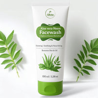 Glivia Aloe Vera & Neem Face Wash – Hydrating, Soothing & Purifying Cleanser for Acne & Oily Skin, Gentle Herbal Face Wash, 100 ML