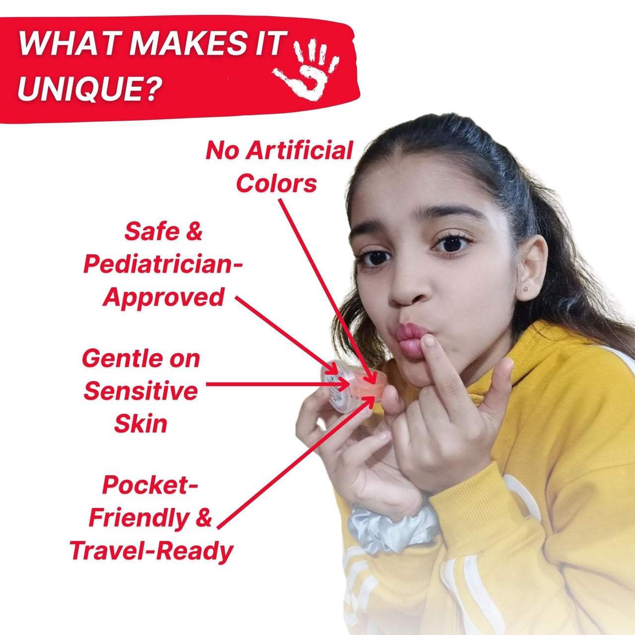 HealthBest Kidbest Lip Balm For Kids & Baby - 7gm Pink - Extra Vitamin Nourishing, Soothing Lips, Tear, Paraben, SLS Free - Watermelon Flavor