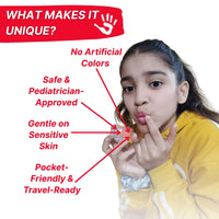 HealthBest Kidbest Lip Balm For Kids & Baby - 7gm Pink - Extra Vitamin Nourishing, Soothing Lips, Tear, Paraben, SLS Free - Watermelon Flavor