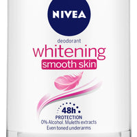 NIVEA Whitening Smooth Skin Roll on for Women, 50ml (Pack of 4, Almond)