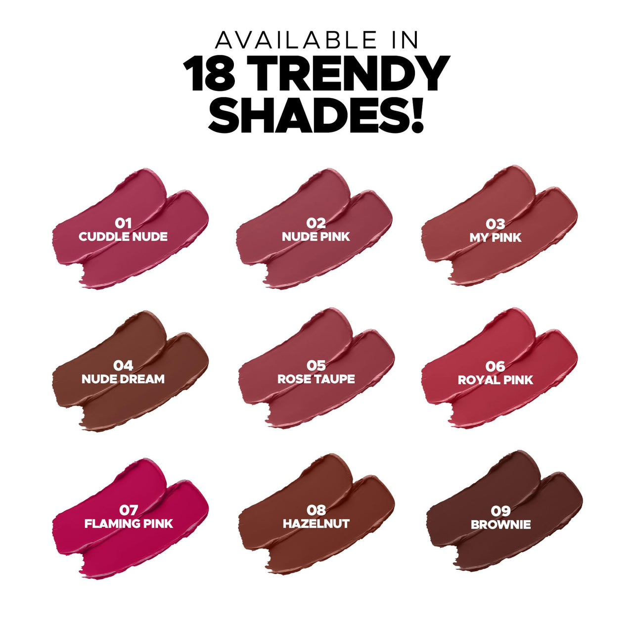 Hilary Rhoda Power Stay NonTransfer Lipstick | Matte Finish | Infused with Vitamin E & Shea Butter | Lightweight & Highly Pigmented | Glides Easily & Smudge-Proof |3.2g (Flaming Pink - Shade 07)