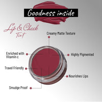 Seven Seas Lips & Cheek Tint Combo Pack of 2 | Matte Natural Blush for Women | Lip Tint with Vitamin E | Nourishing Cheek Tint (Mandy)