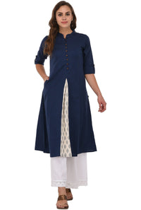 Pistaa's  Women Cotton Printed Cut Regular Kurta