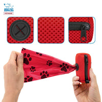 Best Pet Supplies 2-Pack Dog Poop Bag Holder Leash Attachment, Color, Reusable Mesh Dispenser Pouch for Travel, Walking, Park, and Outdoor Use, Soft and Durable with Clip-On - Mesh Red Mesh Dispensers (Red) 1 Count (Pack of 2)