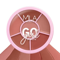 Mila Beaute Go Girl Lip Palette with 6 Pigmented Shades I Creamy Matte Finish I Hydrating Formula of Pomegranate Extract & Hyaluronic Acid I Travel Friendly Lip Palette - SWEARBY NUDES & BROWNS