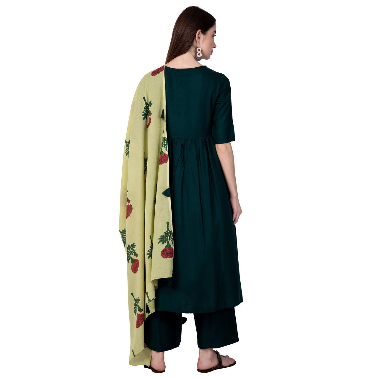 Amayra Women's  Rayon Solid Anarkali Salwar Suit(TCK078_Green)