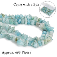 456 PCs Natural Chip Stone Beads, 5-8mm Irregular Multicolor Gemstones Loose Crystal Healing Aquamarine Rocks with Hole for Jewelry Making DIY Crafts