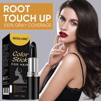HUDA GIRL Natural Hair Color Root Touch Up For Grey Hair, Non-Toxic White Hair Coverage Touch Up Hair Dye Pencil For Men & Women (Black, 1 count)