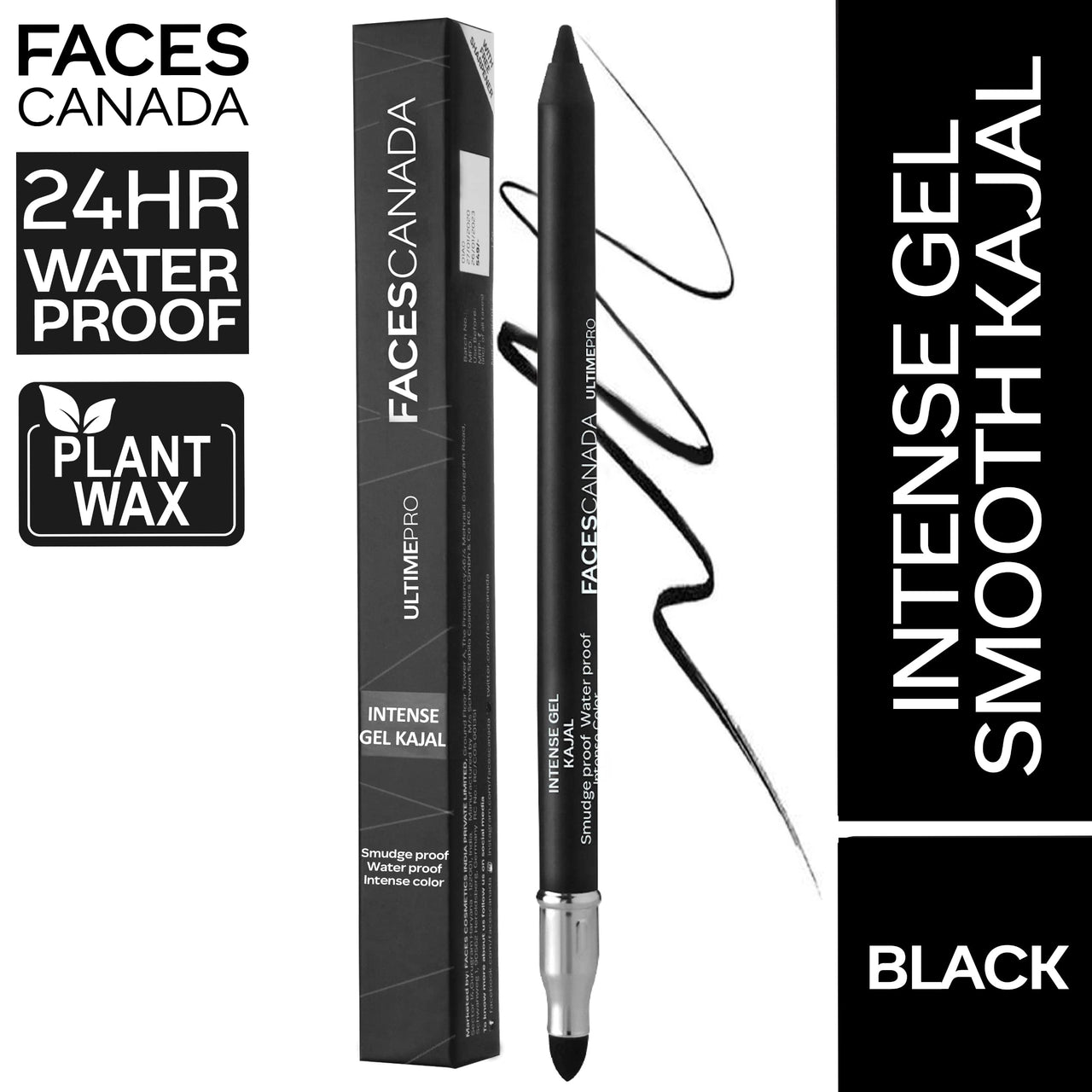FACESCANADA Ultime Pro HD Intense Matte Lips + Primer - Tea Rose 10, 1.4G | 9Hr Long Stay & Ultime Pro Intense Gel Kajal 3-In-1 Kajal, Eyeliner, Smokey Eyeshadow, Pack Of 1