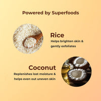 Naturali Radiant Glow Body Scrub With Rice & Coconut | Improves Skin Texture | Smoothens & Softens Skin | Paraben & Mineral Oil Free | 200g