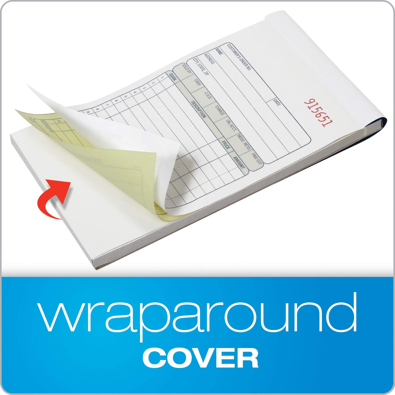 Adams Sales Order Books, 2-Part, Carbonless, White/Canary, 4-3/16" x 7-3/16", Bound Wraparound Cover, 50 Sets per Book, 3 Pack (DC4705-3) 3 Books