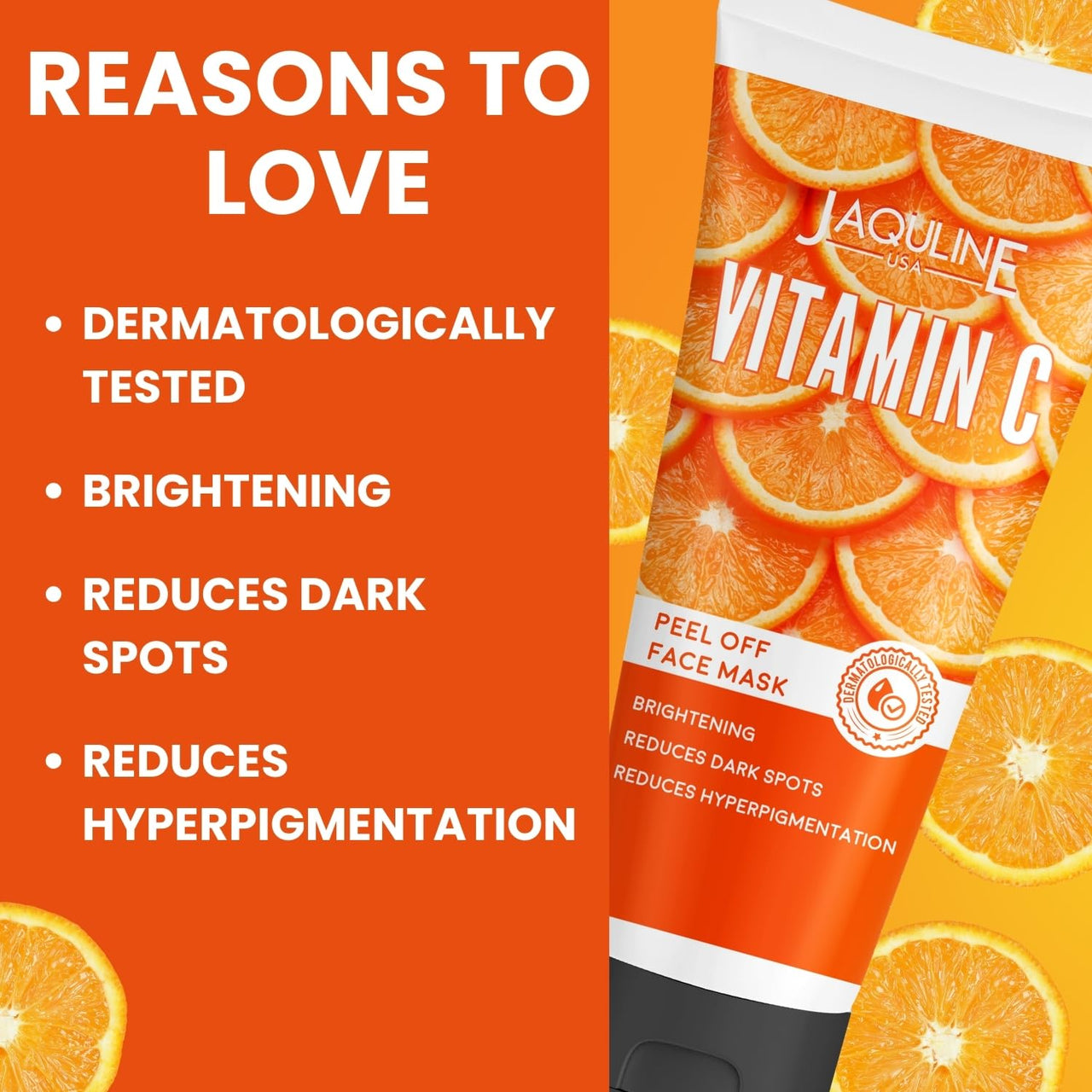 Jaquline USA Vitamin-C Peel Off Face Mask for Men & Women both | Fights Pollution & Dirt | Removes Impurities & Acne | Deeply Detoxifies Skin | Dermatologically Tested | 100ml