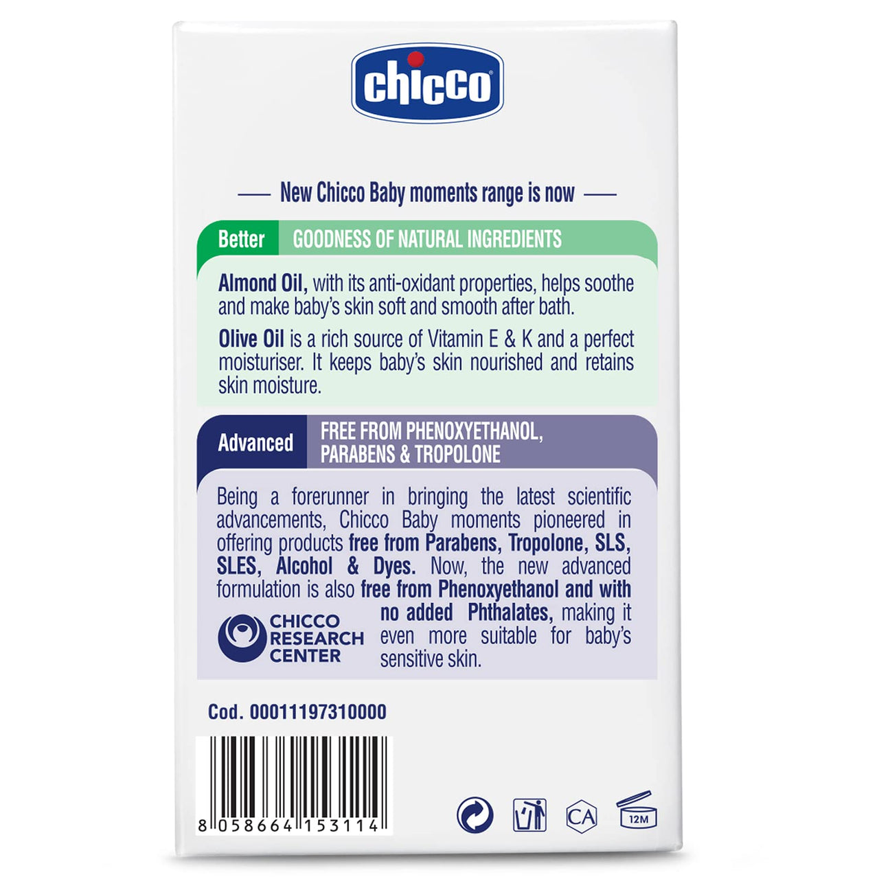 Chicco Baby Moments Soap 125g Buy 3 Get 1 Free For Nourished & Moisturised Skin With Natural Care of Almond & Olive Oil