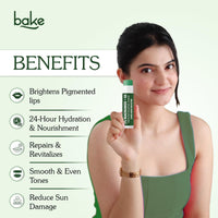 BAKE 2% Niacinamide + Hyaluronc Acid Tinted Butter Brightening Lip Balm 24 Hour Moisturization | For Dark, Pigmented, Dry, Flaky Lips | De-Tan Lip Balm - 5g
