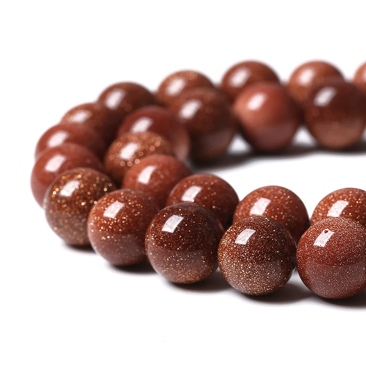 61pcs 6mm Natural Gold Sandstone Beads Energy Crystal Healing Power Gemstone Round Loose Beads for Jewelry Making DIY Bracelet Necklace 15“