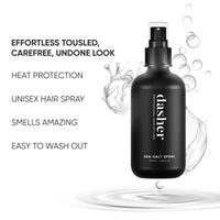 Dasher Sea Salt Spray (100ml) & Cream Pomade (100g), Medium Hold Puck, Water-Based, Volumizes & Texturizes Hair, With Bhringraj & Vitamin E