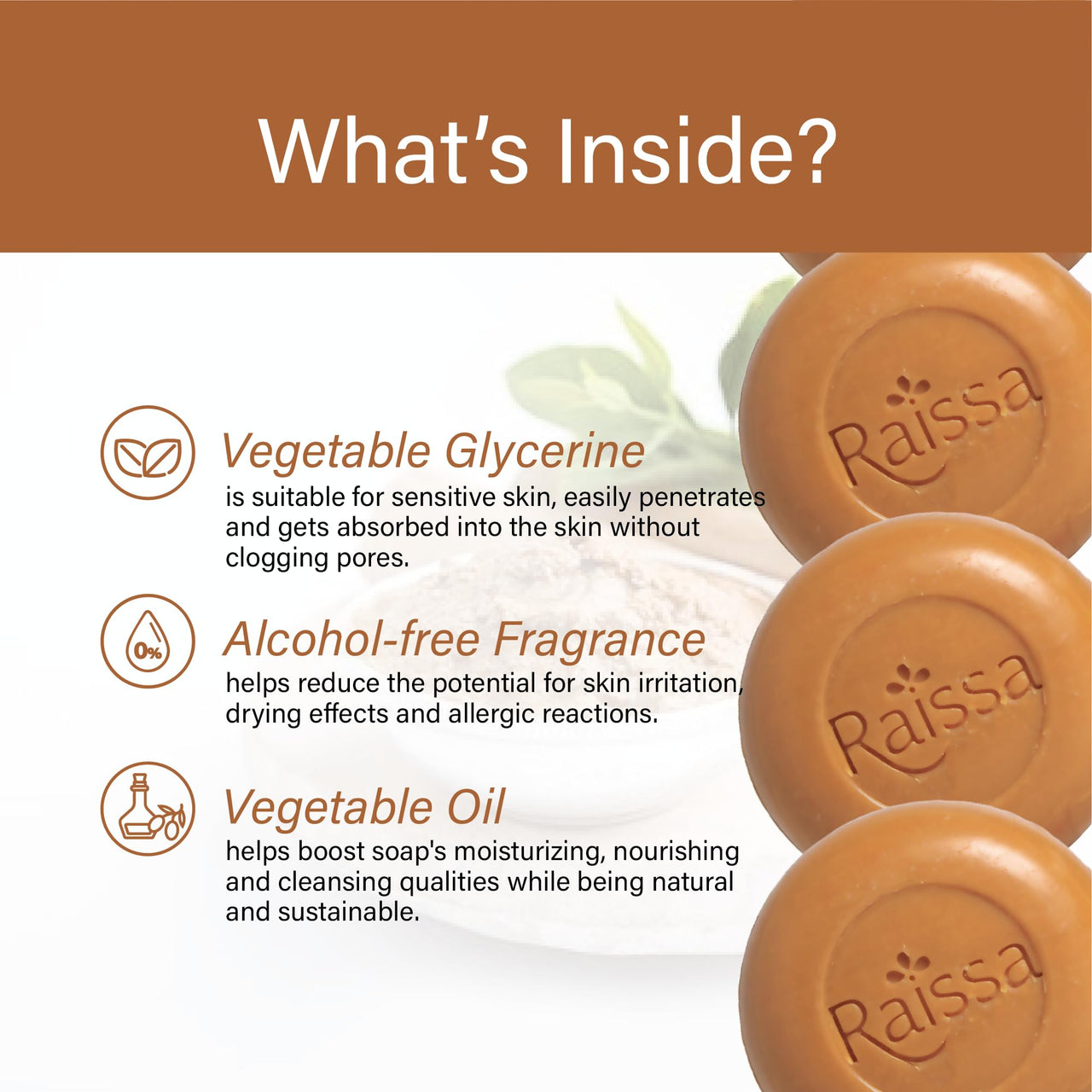 Raissa Sandal Raja Luxury Soap,125g (Pack of 6) Sandalwood Brightens & Soothes Skin,No Harsh Chemicals