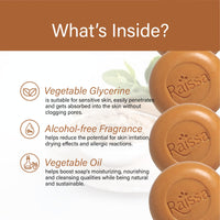 Raissa Sandal Raja Luxury Soap,125g (Pack of 6) Sandalwood Brightens & Soothes Skin,No Harsh Chemicals
