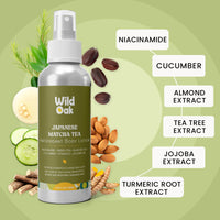 WildOak Super Moisturizing Body Lotion | 5X Vitamin E, Niacinamide, Matcha, Jojoba & Almond Oil | Intense Hydration & Skin Repair | Softens, Nourishes & Locks in Moisture | Non-Greasy | 100ml