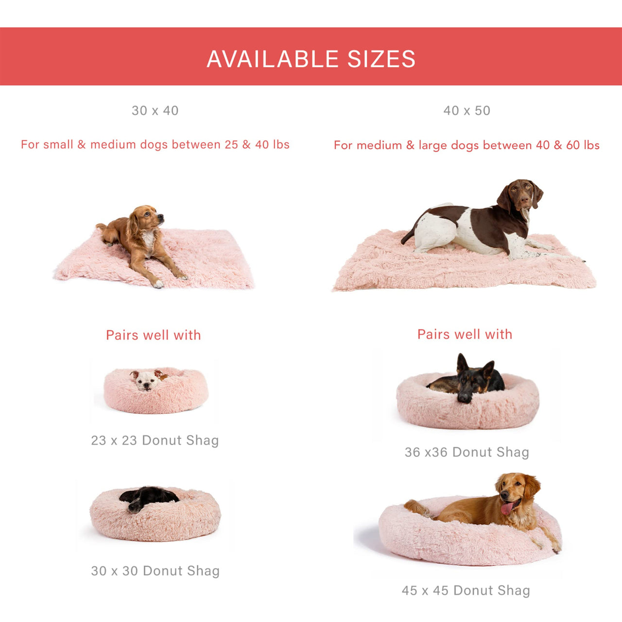Best Friends by Sheri Calming Shag Fur Pet Throw Blanket, Cotton Candy Pink, 30"x40" 30" x 40"
