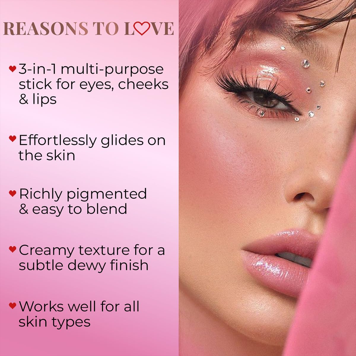 Just Herbs Berry Bloom Born To Blush Lightweight | Long Stay | Smooth Texture | Moisturises & Hydrates | Dewy Glow Blush Stick with Shea Butter & Cica for Eyes Cheeks and Lips For Women | 14g